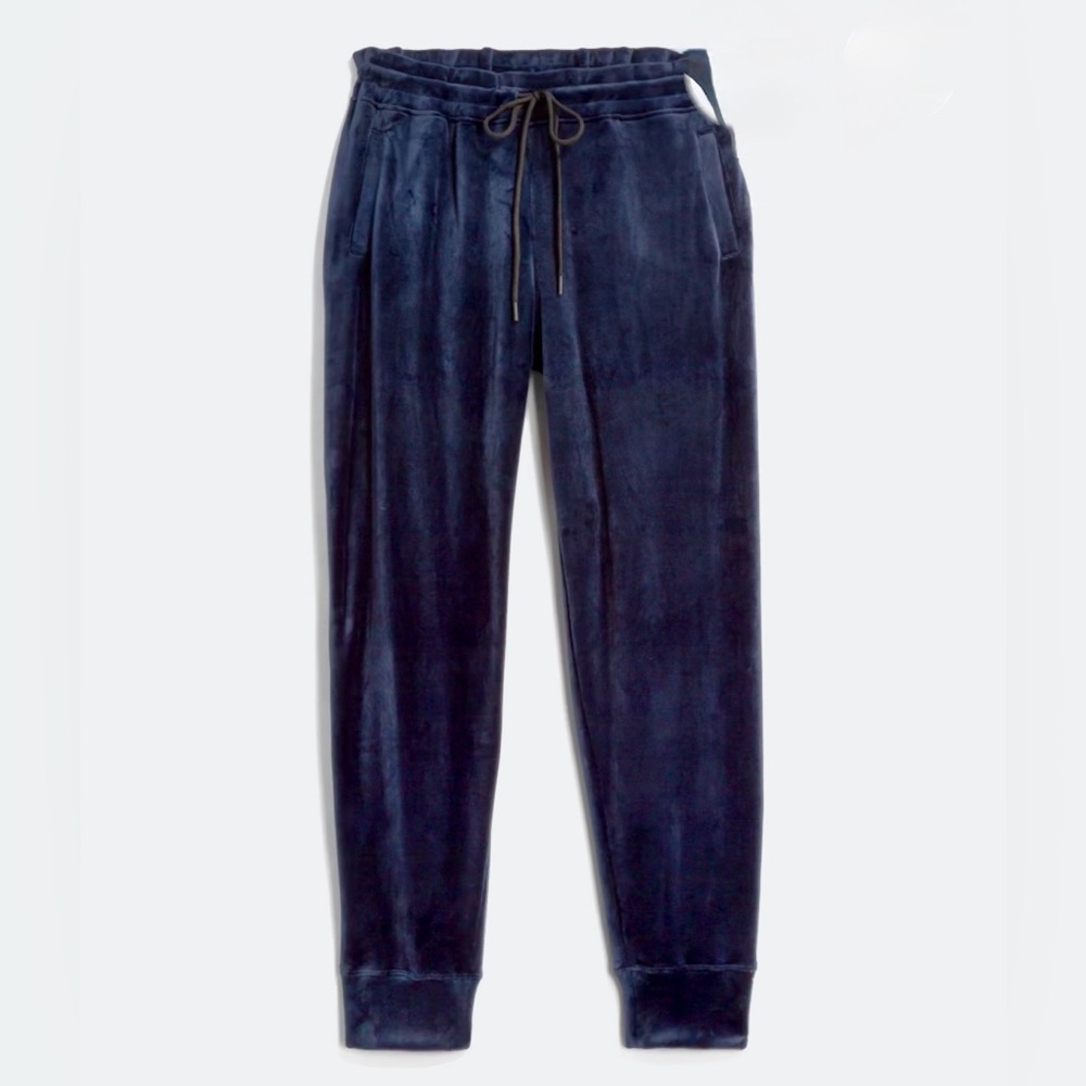 Andrew Marc Performance Rikki Soft Velour Jogger Navy Blue Small